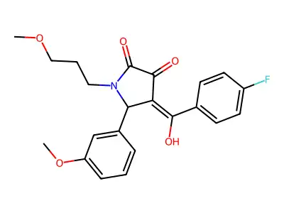 4-(4-fluorobenzoyl)-3-hydroxy-5-(3-methoxyphenyl)-1-(3-methoxypropyl)-2,5-dihydro-1H-pyrrol-2-one structure
