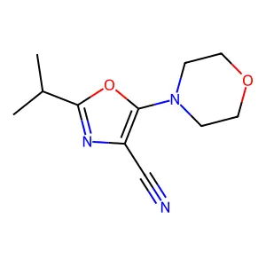 5-(Morpholin-4-yl)-2-(propan-2-yl)-1,3-oxazole-4-carbonitrile structure