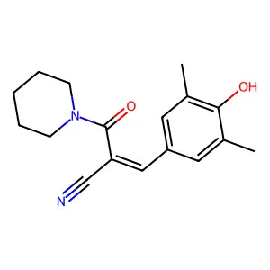 3-(4-Hydroxy-3,5-dimethylphenyl)-2-(piperidine-1-carbonyl)prop-2-enenitrile structure