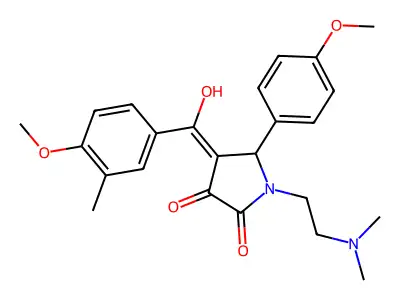 1-(2-dimethylaminoethyl)-4-[hydroxy-(4-methoxy-3-methylphenyl)methylidene]-5-(4-methoxyphenyl)pyrrolidine-2,3-dione structure
