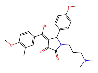 1-[3-(dimethylamino)propyl]-3-hydroxy-4-(4-methoxy-3-methylbenzoyl)-5-(4-methoxyphenyl)-2,5-dihydro-1H-pyrrol-2-one structure