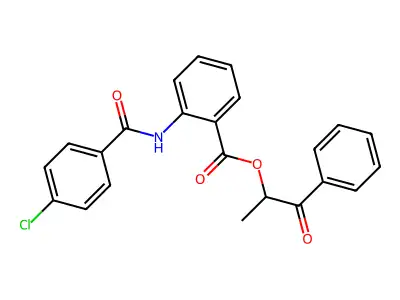 1-Methyl-2-oxo-2-phenylethyl 2-[(4-chlorobenzoyl)amino]benzoate structure