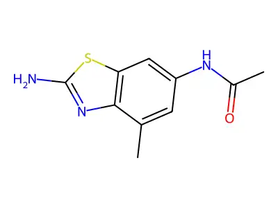 N-(2-amino-4-methyl-1,3-benzothiazol-6-yl)acetamide structure