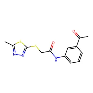 N-(3-acetylphenyl)-2-[(5-methyl-1,3,4-thiadiazol-2-yl)sulfanyl]acetamide structure