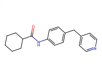 N-[4-(pyridin-4-ylmethyl)phenyl]cyclohexanecarboxamide structure