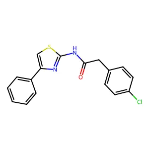 2-(4-chlorophenyl)-N-(4-phenyl-1,3-thiazol-2-yl)acetamide structure