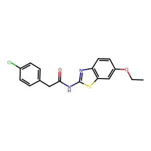 2-(4-chlorophenyl)-N-(6-ethoxy-1,3-benzothiazol-2-yl)acetamide structure