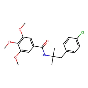 N-[1-(4-chlorophenyl)-2-methylpropan-2-yl]-3,4,5-trimethoxybenzamide structure