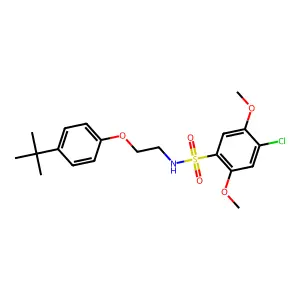 N-[2-(4-tert-butylphenoxy)ethyl]-4-chloro-2,5-dimethoxybenzenesulfonamide structure