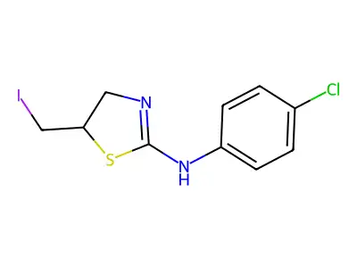 N-(4-chlorophenyl)-N-[5-(iodomethyl)-4,5-dihydro-1,3-thiazol-2-yl]amine structure