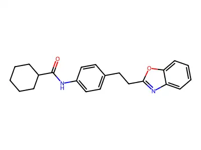 N-[4-[2-(2-Benzoxazolyl)ethyl]phenyl]cyclohexanecarboxamide structure