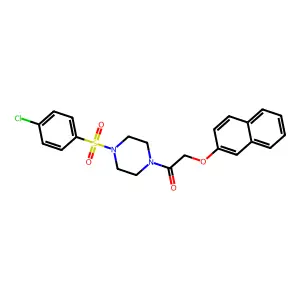 1-[4-(4-Chlorophenyl)sulfonylpiperazin-1-yl]-2-naphthalen-2-yloxyethanone structure