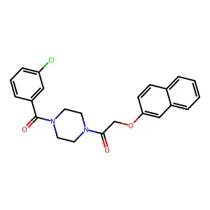 1-[4-(3-Chlorobenzoyl)piperazin-1-yl]-2-naphthalen-2-yloxyethanone structure