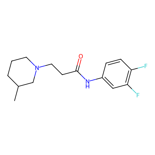 N-(3,4-difluorophenyl)-3-(3-methylpiperidin-1-yl)propanamide structure