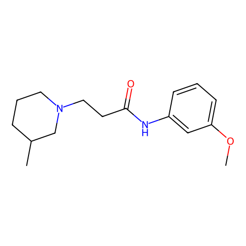 N-(3-methoxyphenyl)-3-(3-methyl-1-piperidinyl)propanamide structure