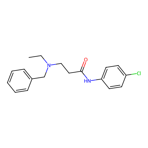 3-[benzyl(ethyl)amino]-N-(4-chlorophenyl)propanamide structure