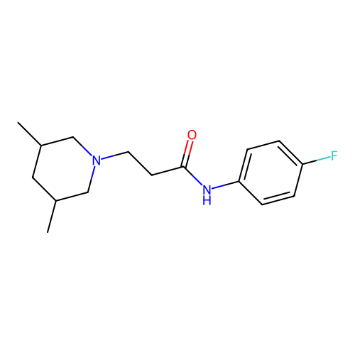 3-(3,5-dimethylpiperidin-1-yl)-N-(4-fluorophenyl)propanamide structure