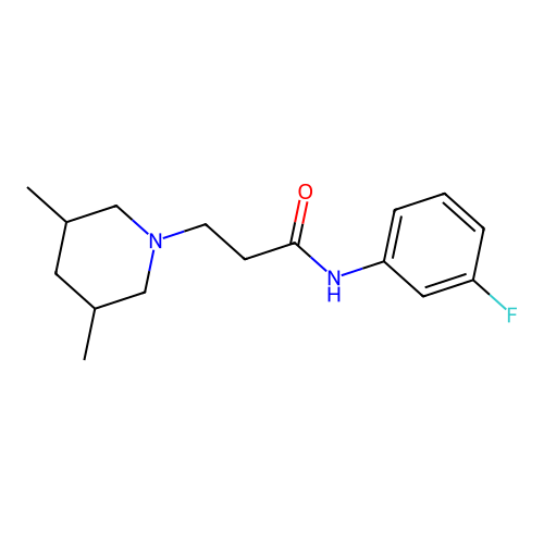 3-(3,5-dimethylpiperidin-1-yl)-N-(3-fluorophenyl)propanamide structure