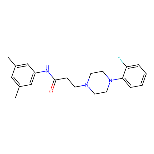 N-(3,5-dimethylphenyl)-3-[4-(2-fluorophenyl)piperazin-1-yl]propanamide structure