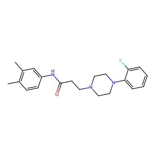 N-(3,4-dimethylphenyl)-3-[4-(2-fluorophenyl)piperazin-1-yl]propanamide structure