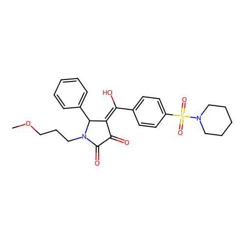 3-hydroxy-1-(3-methoxypropyl)-5-phenyl-4-[4-(piperidine-1-sulfonyl)benzoyl]-2,5-dihydro-1H-pyrrol-2-one structure