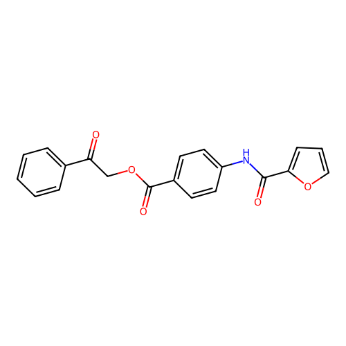 Phenacyl 4-(furan-2-carbonylamino)benzoate structure