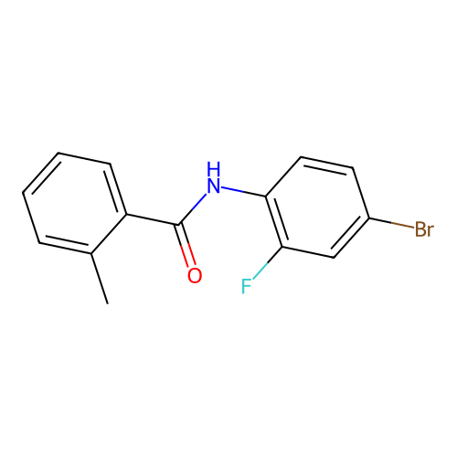 N-(4-bromo-2-fluorophenyl)-2-methylbenzamide structure