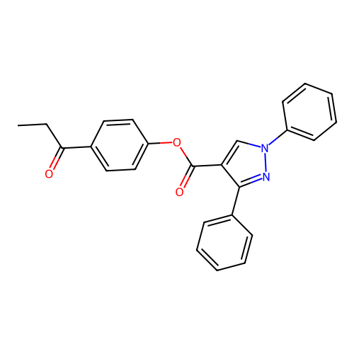 4-propanoylphenyl 1,3-diphenyl-1H-pyrazole-4-carboxylate structure
