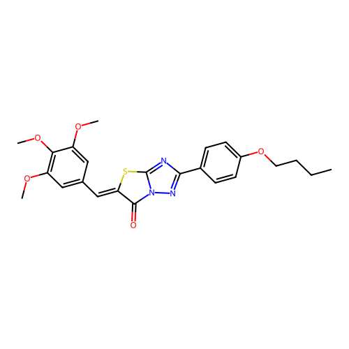 (Z)-2-(4-butoxyphenyl)-5-(3,4,5-trimethoxybenzylidene)thiazolo[3,2-b][1,2,4]triazol-6(5H)-one structure