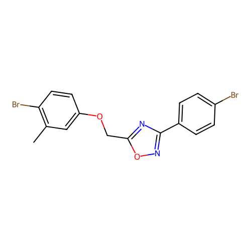5-[(4-Bromo-3-methylphenoxy)methyl]-3-(4-bromophenyl)-1,2,4-oxadiazole structure
