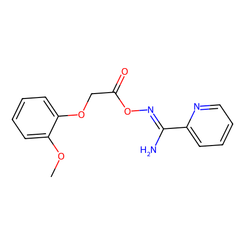 N'-{[2-(2-methoxyphenoxy)acetyl]oxy}pyridine-2-carboximidamide structure