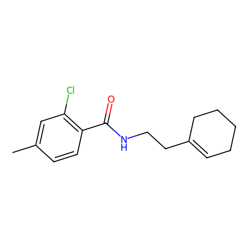 2-chloro-N-[2-(cyclohex-1-en-1-yl)ethyl]-4-methylbenzamide structure