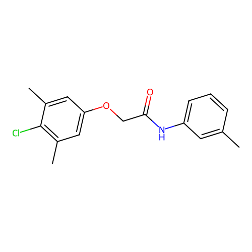 2-(4-chloro-3,5-dimethylphenoxy)-N-(3-methylphenyl)acetamide structure