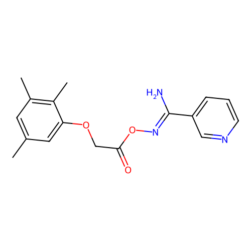 N'-{[2-(2,3,5-trimethylphenoxy)acetyl]oxy}pyridine-3-carboximidamide structure