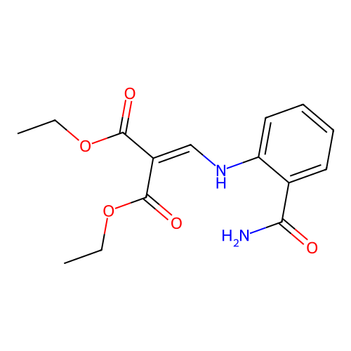 Diethyl {[(2-carbamoylphenyl)amino]methylidene}propanedioate structure
