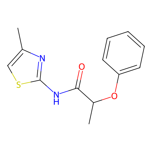 N-(4-methyl-1,3-thiazol-2-yl)-2-phenoxypropanamide structure