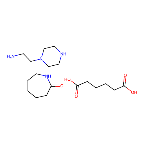 Azepan-2-one;hexanedioic acid;2-piperazin-1-ylethanamine structure