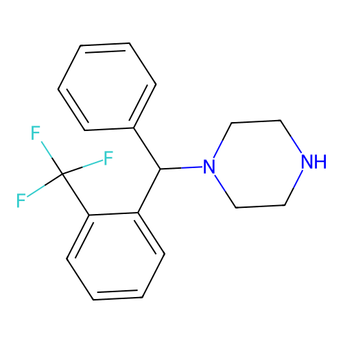 1-{Phenyl[2-(trifluoromethyl)phenyl]methyl}piperazine structure