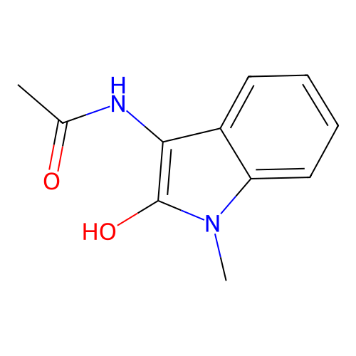 N-(2-hydroxy-1-methyl-1H-indol-3-yl)acetamide structure