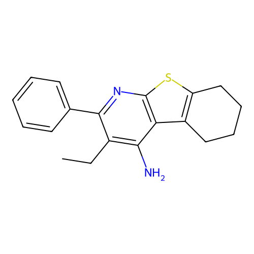3-Ethyl-2-phenyl-5,6,7,8-tetrahydro[1]benzothieno[2,3-b]pyridin-4-amine structure