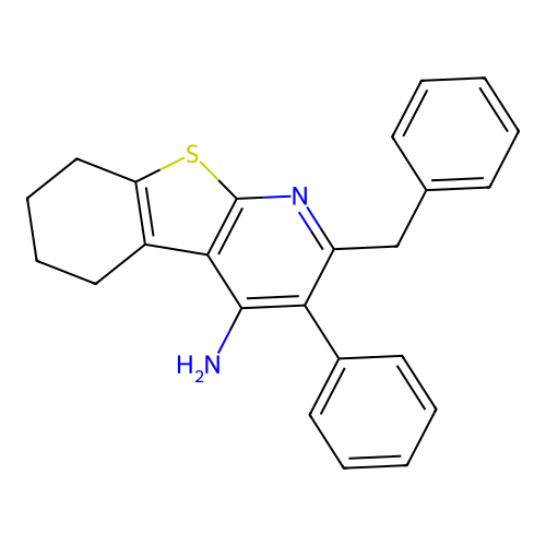 2-Benzyl-3-phenyl-5,6,7,8-tetrahydro[1]benzothieno[2,3-b]pyridin-4-amine structure