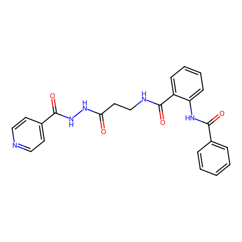 2-benzamido-N-(3-(2-isonicotinoylhydrazinyl)-3-oxopropyl)benzamide structure