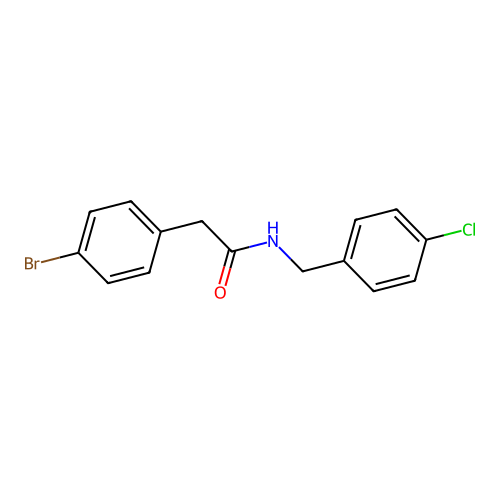 2-(4-bromophenyl)-N-[(4-chlorophenyl)methyl]acetamide structure