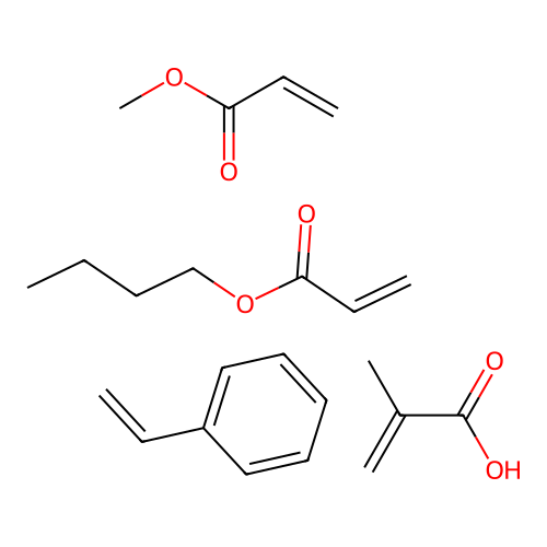 Butyl prop-2-enoate;methyl prop-2-enoate;2-methylprop-2-enoic acid;styrene structure