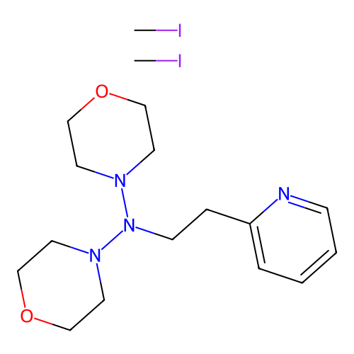 2-(beta-Dimorpholinaminoethyl)pyridine dimethiodide structure