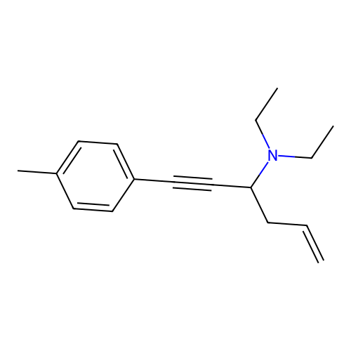 Diethyl-(1-p-tolylethynyl-but-3-enyl)-amine structure