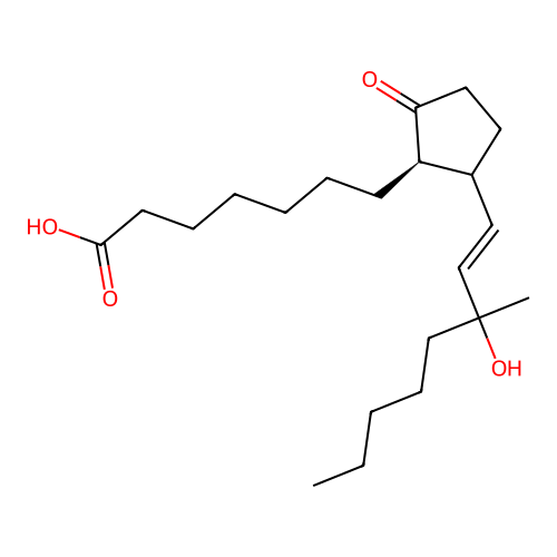 7-[(1R)-2-[(E)-3-hydroxy-3-methyloct-1-enyl]-5-oxocyclopentyl]heptanoic acid structure