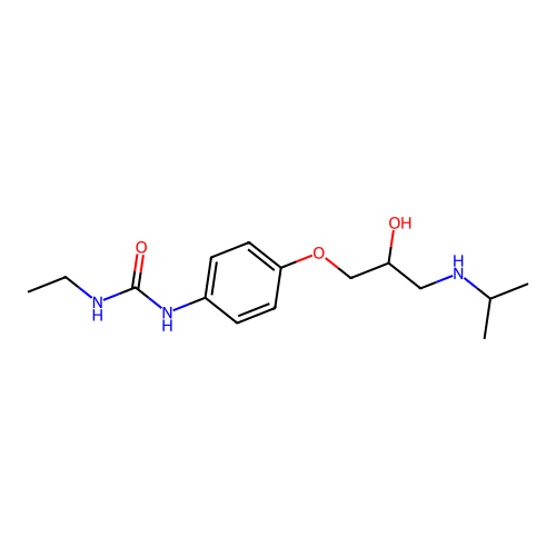 Urea, N-ethyl-N'-(4-(2-hydroxy-3-((1-methylethyl)amino)propoxy)phenyl)- structure