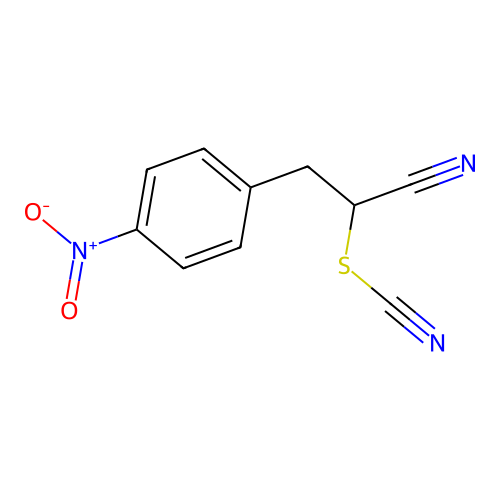 1-Cyano-2-(4-nitrophenyl)ethyl thiocyanate structure
