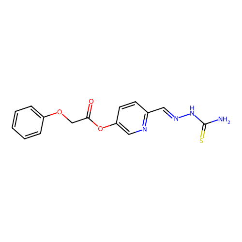 [6-[(E)-(carbamothioylhydrazinylidene)methyl]-3-pyridinyl] 2-phenoxyacetate structure